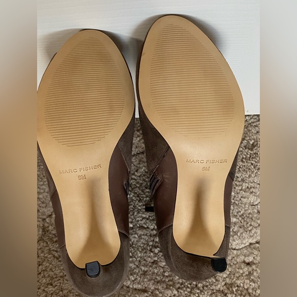 Marc Fisher Grey Suede Peep Toe Bootie - Picture 6 of 9